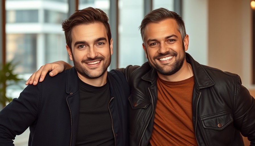 Two men in casual attire with soft natural lighting indoors.