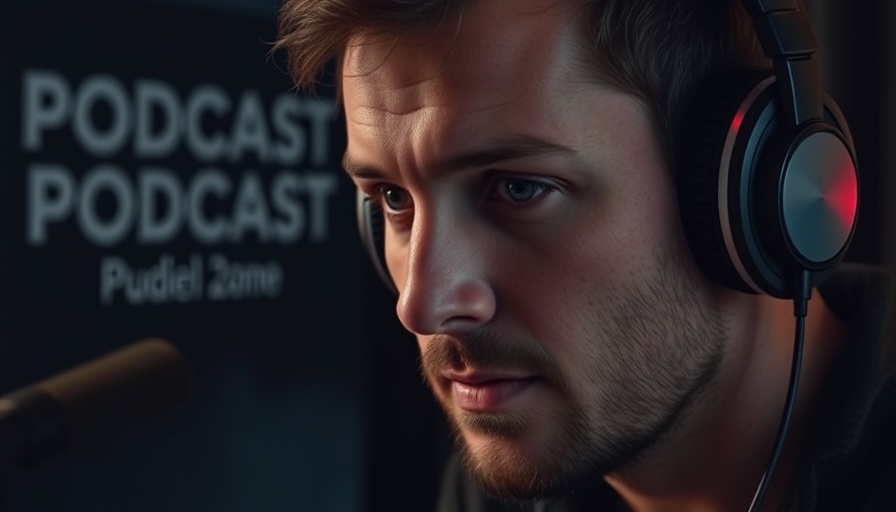 Be That Guy Motivational Speech image of a focused man wearing headphones for a podcast.