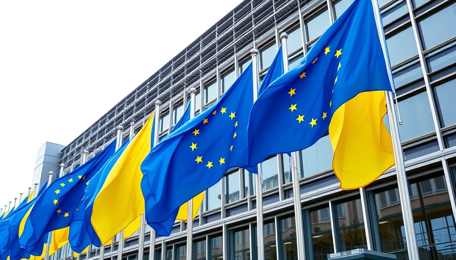 EU flags representing fintech regulations in front of European Commission.