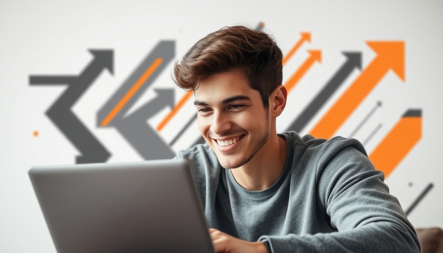 Young man working on laptop, digital creativity, website redesign strategies.