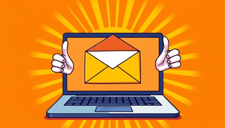Digital illustration of email engagement with thumbs up.
