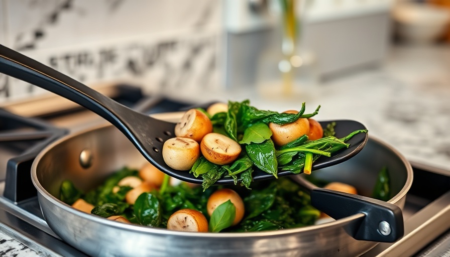 Black plastic spatula used in cooking, highlighting potential health risks in kitchen.