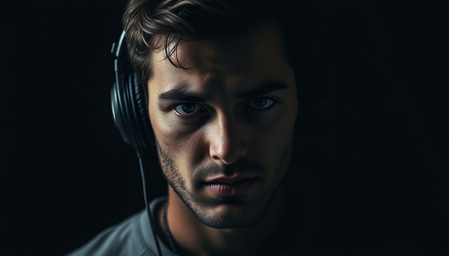 Moody portrait of a man for change your life podcast concept.