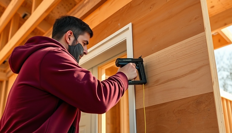 Expert installing house wrap on structure, using staple gun.