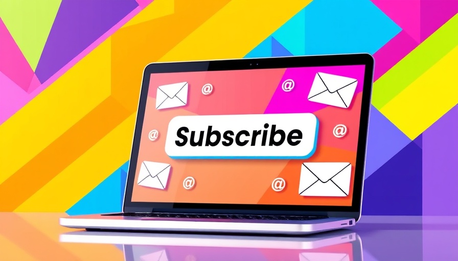 Modern laptop illustration with a subscribe button for building an email list from scratch.