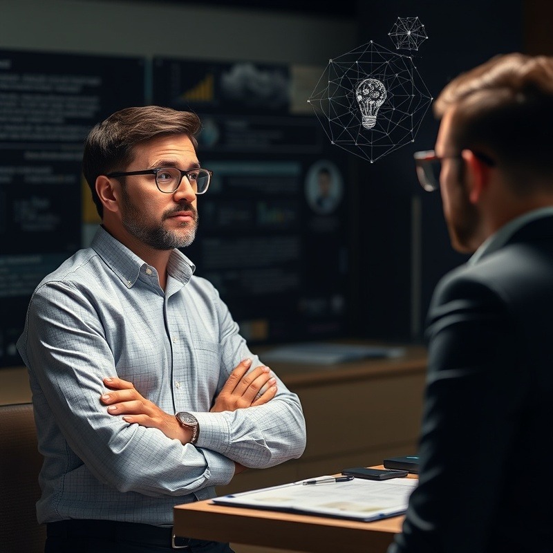 Business owner learns how AI can enhance marketing strategies with expert advice.
