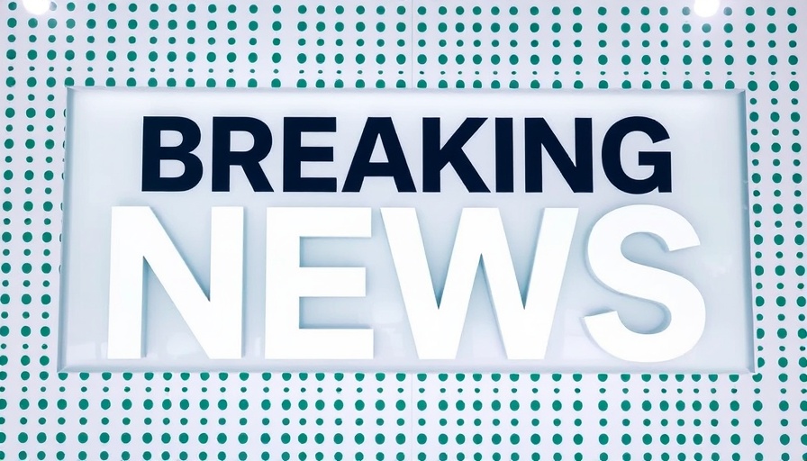 Breaking News sign with teal and white design