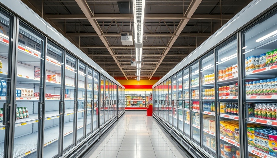 Empty refrigeration shelves in grocery store linked to HFC ban in New York