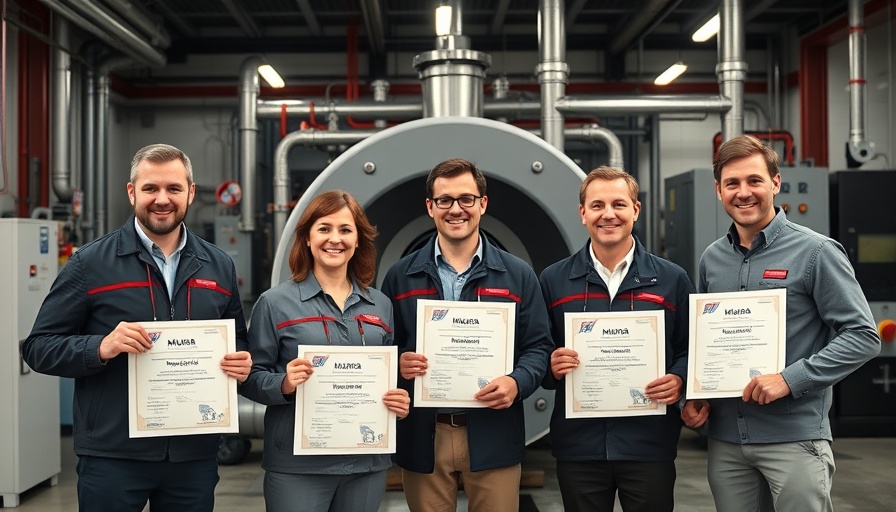 Miura Boiler Training Program participants holding certificates.