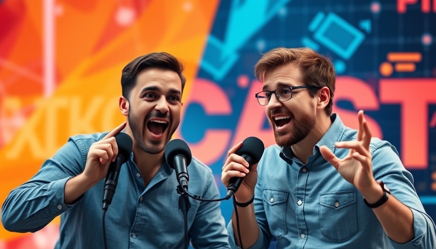 Podcast discussion on self-awareness for personal transformation, two men animatedly speaking.