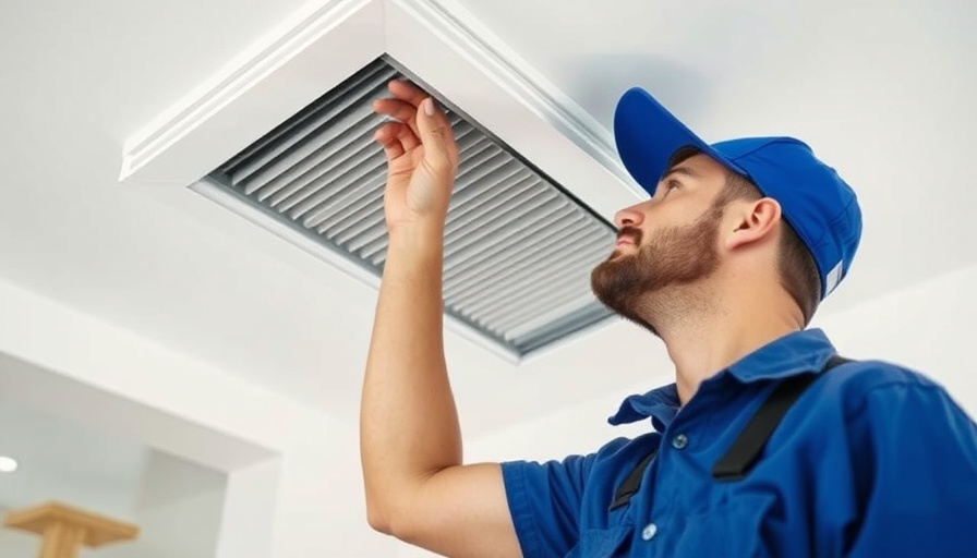 Technician inspecting air vent for hidden IAQ culprits indoors.