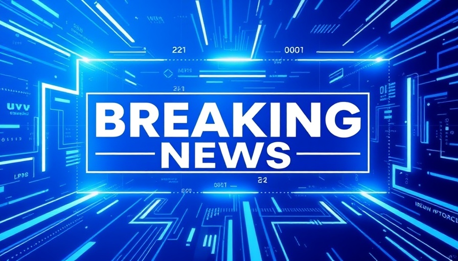 Breaking News headline in blue and white graphic design.