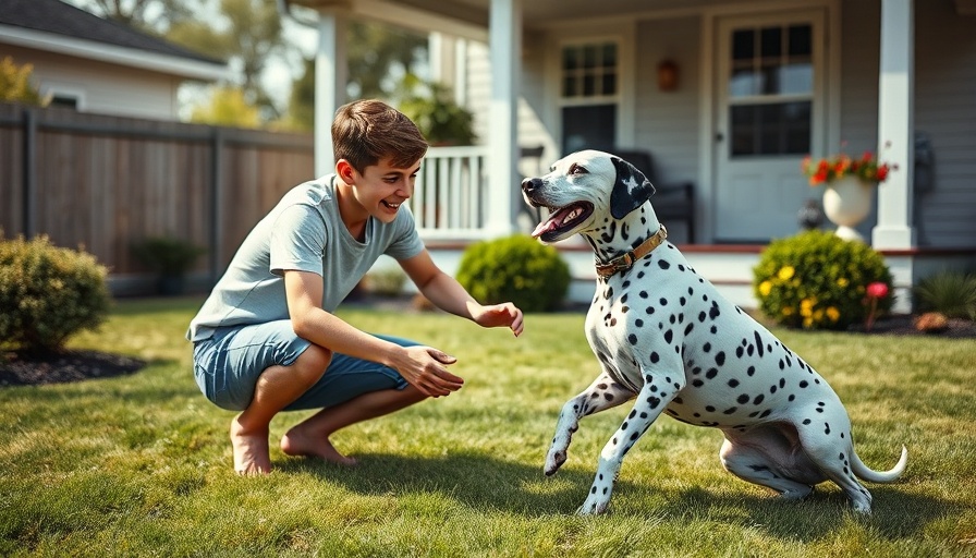 Dogs for Introverts: Young man with Dalmatian in backyard.