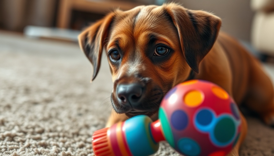 Curious dog engages with colorful interactive toy, showcasing Best Interactive Dog Toys 2025.