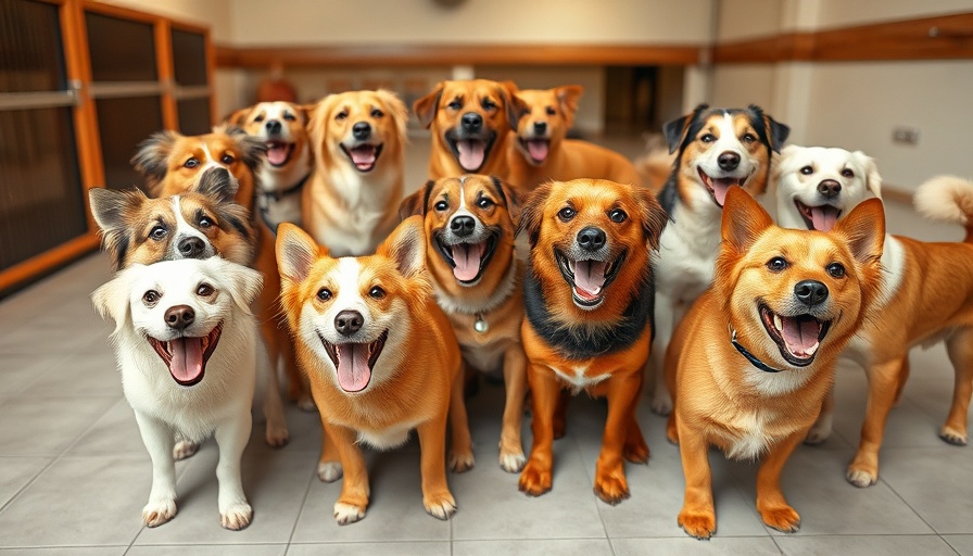 Group of playful dogs interacting at a daycare highlighting doggy daycare benefits.