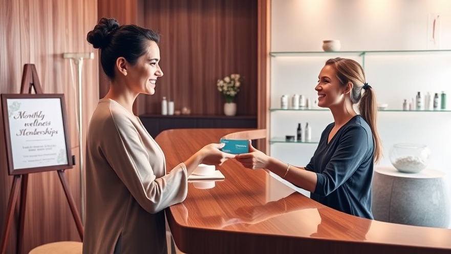 Welcoming spa reception with clients enjoying membership benefits and calming decor.