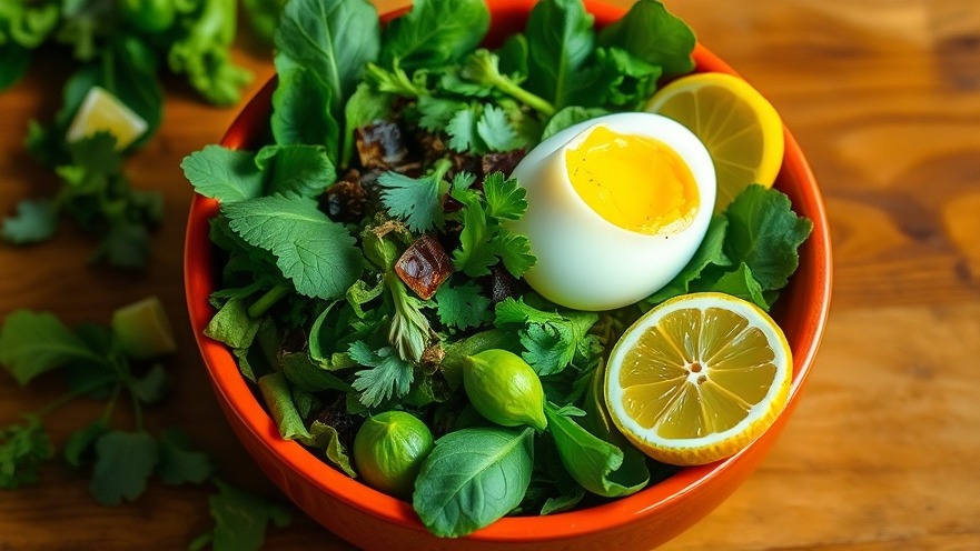 Fresh bowl of greens and lemon supporting liver health detox.