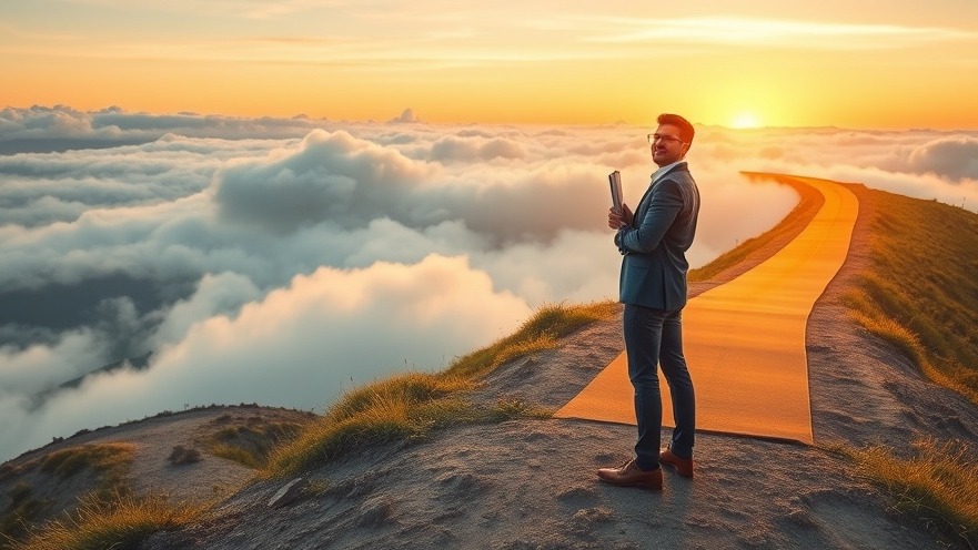 Entrepreneur at sunrise symbolizing business mindset transformation and embracing challenges.