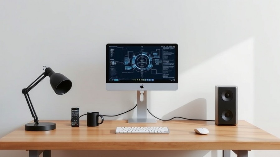 Minimalist desk setup with a secure local AI system for chatbots for spas.