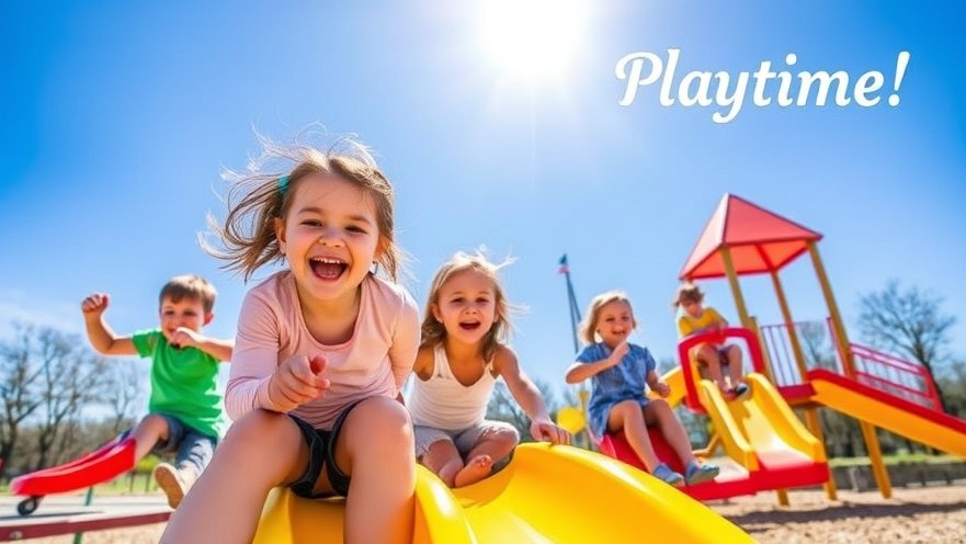 Children enjoying fun in the sun at Southside Park playground with vibrant colors.