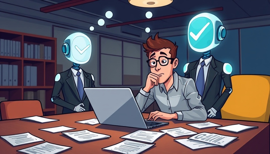 AI marketing assistant illustration, spa owner at desk.