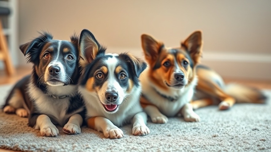 Two cute dogs lying comfortably on a carpet, highlighting dog training tips and benefits of pet companionship.