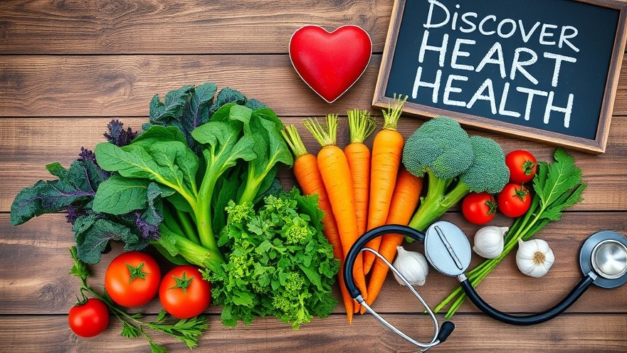 Fresh vegetables in heart shape promoting heart health through plant-based nutrition.