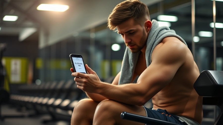 Discouraged person with a failed '30-day challenge' shows fitness misinformation in dark gym.