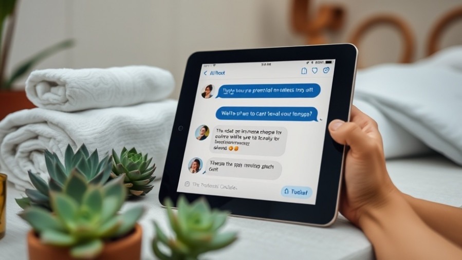 AI tools for spas enhancing client engagement with a chatbot on a tablet
