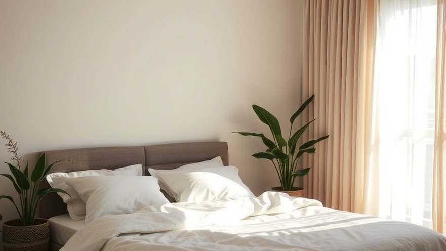 Serene bedroom with plants, reflecting THC sleep studies for restful sleep.
