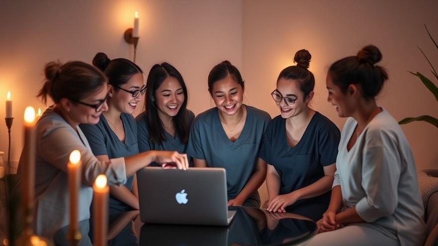 Spa employees engage with Generative AI training in a cozy break room.