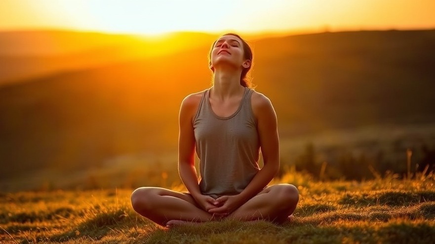 Person practicing ADHD mindfulness strategies in peaceful sunset setting.