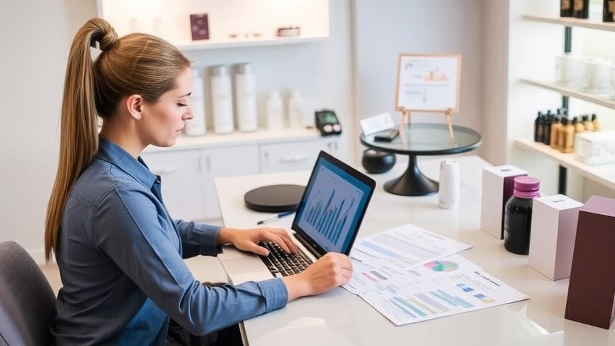 Spa manager analyzing sales reports for actionable insights and decision-making.