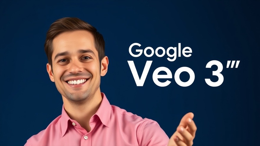 Confident man in pink shirt presenting AI video production strategies on dark blue background.