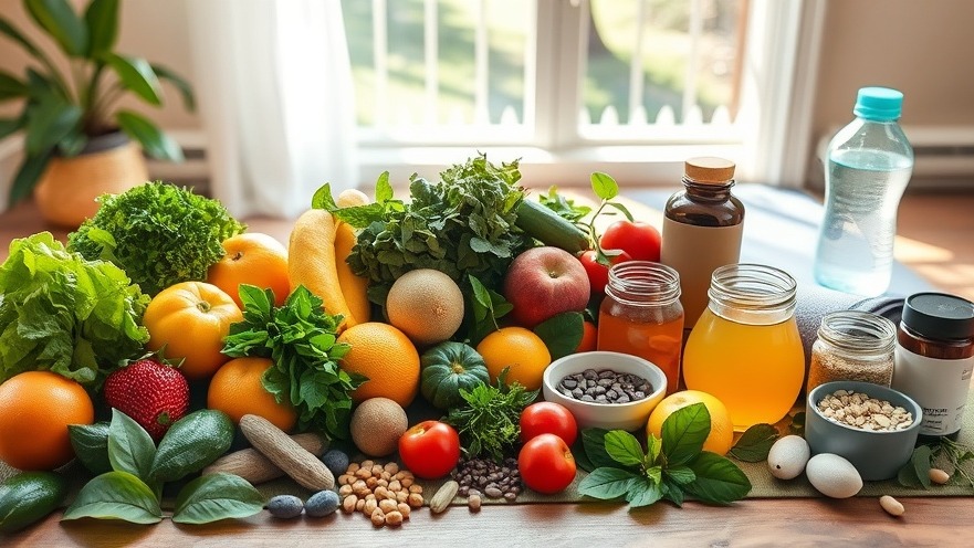 Fresh fruits and greens promoting immune system health and holistic wellness.