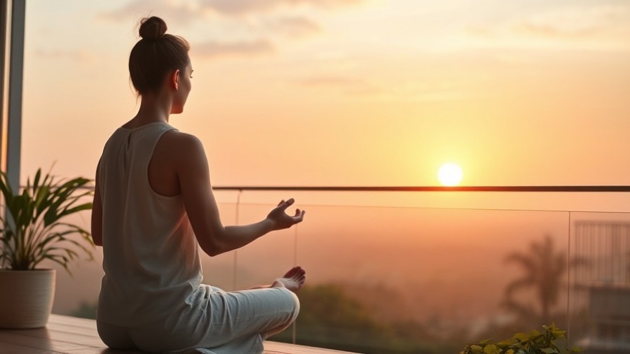 Person meditating at sunrise, embodying cognitive enhancement and emotional balance.