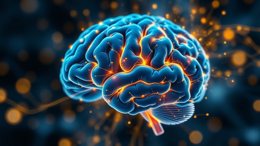 Abstract brain image representing cognitive enhancement and productivity boost with glowing neural connections.