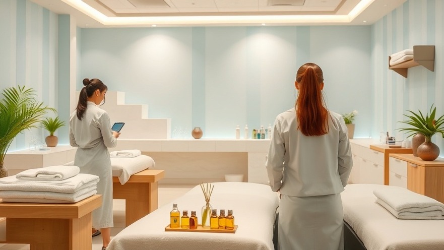 The image likely depicts a serene and organized spa environment, emphasizing productivity and efficiency.