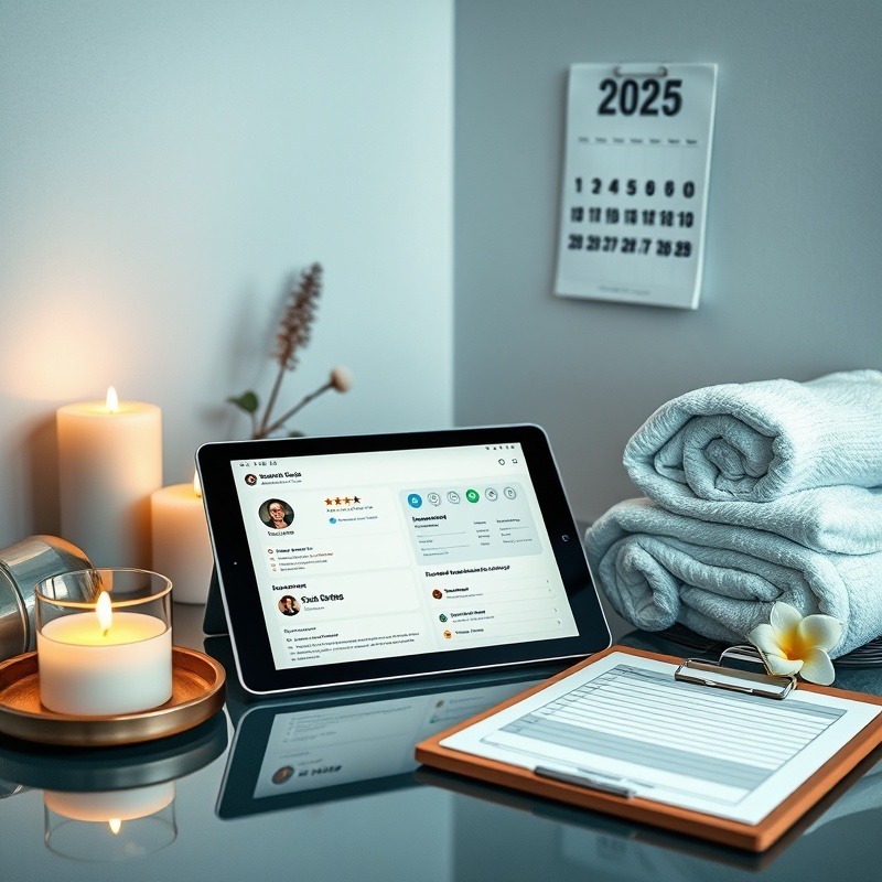 A modern and inviting image depicting a day spa leveraging customer feedback for growth.