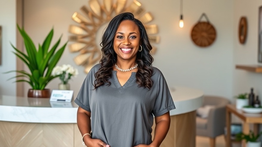 Delicia Burris at her spa, showcasing men's wellness and inclusive spa branding.