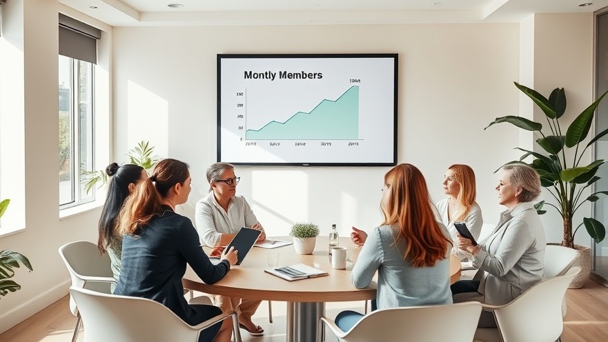 Wellness professionals discuss strategies in a modern spa conference room.