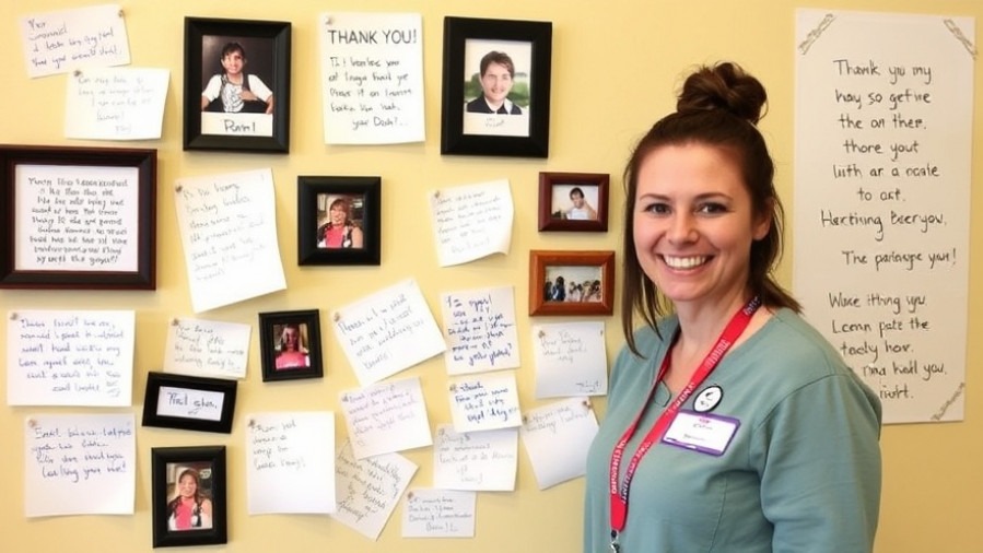 Cheerful wall of thank-you notes showcasing employee engagement spa wellness.