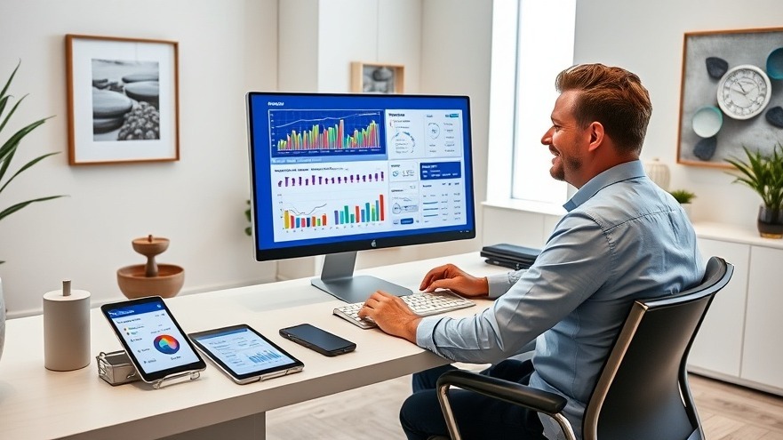 The image features a modern, well-organized office space within a day spa, where financial optimization is the focus.