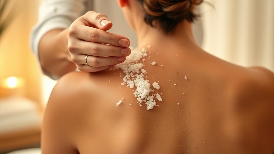 Spa therapist applying salt scrub treatment for glowing skin in serene ambiance.