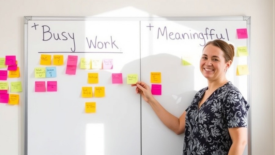 Spa owner practicing time management for productivity improvement with colorful sticky notes.