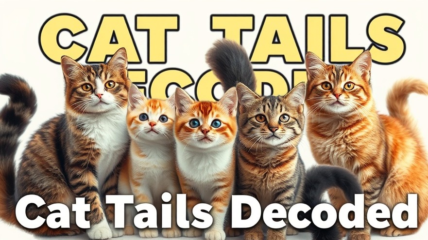 Photorealistic collage of expressive cats decoding feline behavior through dynamic tails.