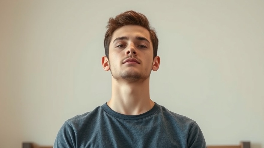 Young man practicing mindfulness, focusing on breath awareness for mental well-being.
