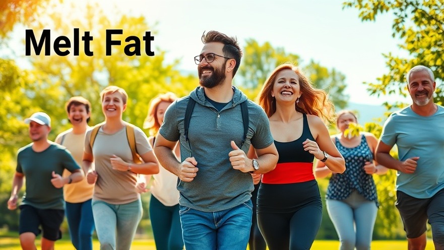 Energetic group enjoying effective walking routines in a sunlit park for fat loss.
