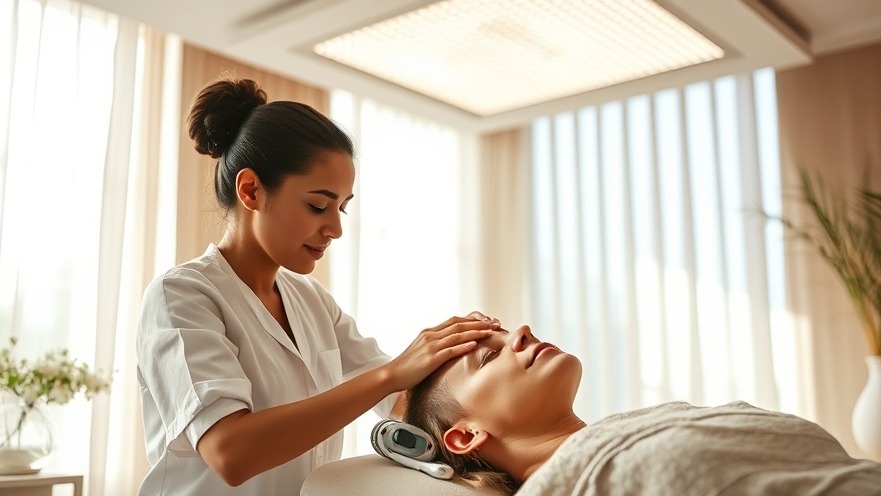 A therapist offers a relaxing massage in a high-tech spa with natural light.