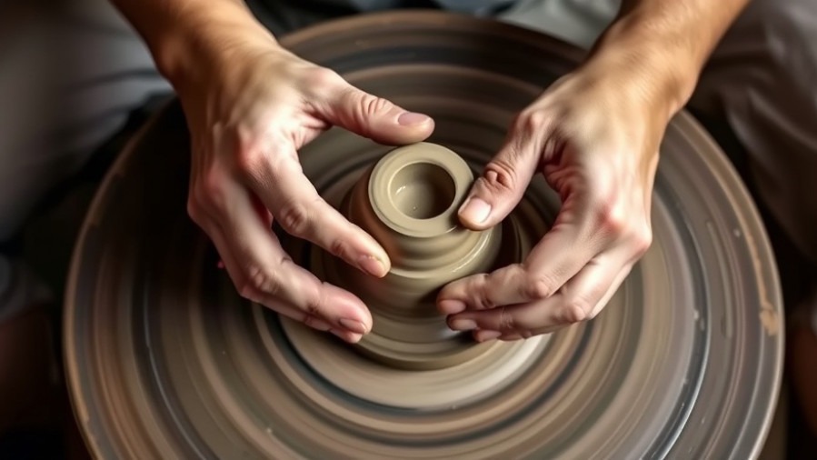 Hands shaping clay symbolize self-love for entrepreneurs and creativity.